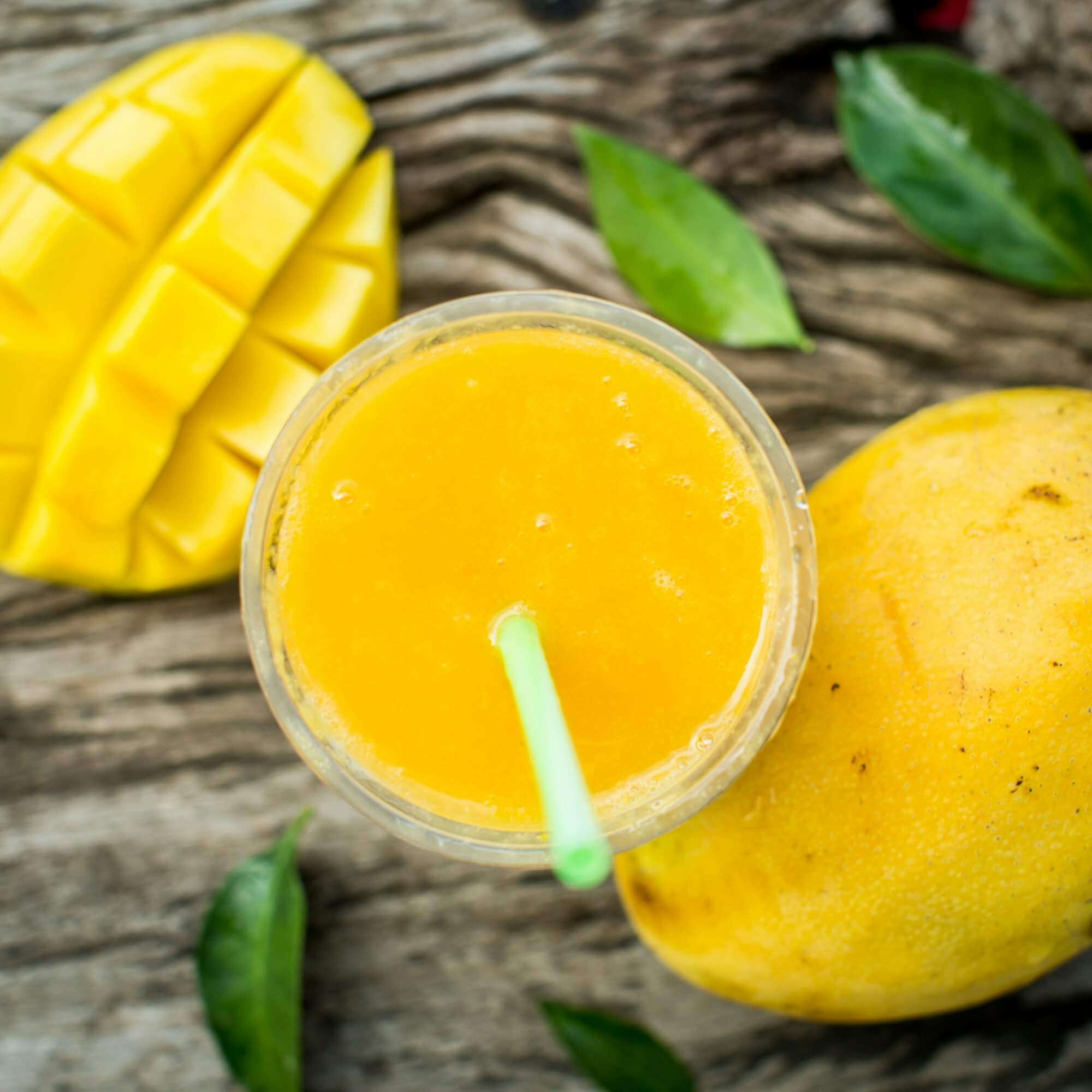 Mango shake. Fresh tropical fruit smoothies